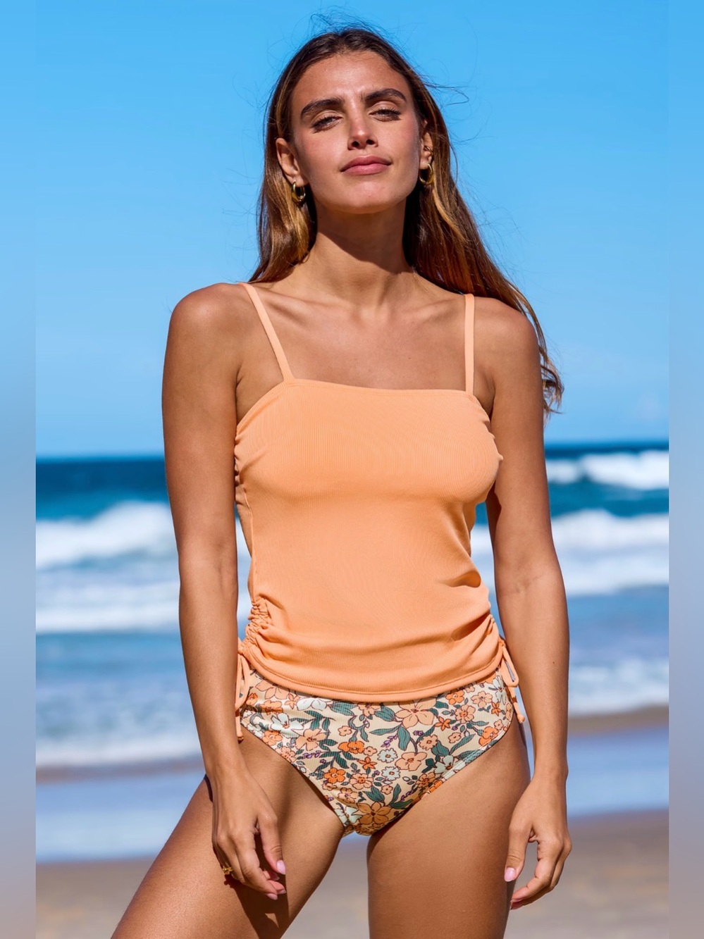 NWT Cupshe Peach Square-Neck Camisole Tank- size L